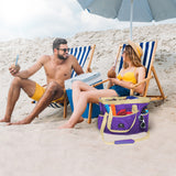 Red Suricata XL Mesh Beach Bag Tote -  Purple & Beige
