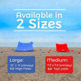 Red Suricata Grey Family Beach Sun Shade Canopy Tent Sunshade with sand anchors-Lycra Canopy-Red Suricata