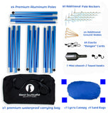 Red Suricata Blue Family Beach Sun Shade Canopy Tent Sunshade with sand anchors-Red Suricata