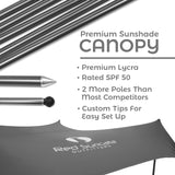 Red Suricata Grey Family Beach Sun Shade Canopy Tent Sunshade with sand anchors-Lycra Canopy-Red Suricata