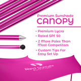 Red Suricata Pink Family Beach Sun Shade Canopy Tent Sunshade with sand anchors-Lycra Canopy-Red Suricata