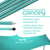 Red Suricata Turquoise Family Beach Sun Shade Canopy Tent Sunshade with sand anchors-Lycra Canopy-Red Suricata