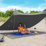 Red Suricata Grey Family Beach Sun Shade Canopy Tent Sunshade with sand anchors-Lycra Canopy-Red Suricata