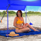 Red Suricata Blue Family Beach Sun Shade Canopy Tent Sunshade with sand anchors-Red Suricata