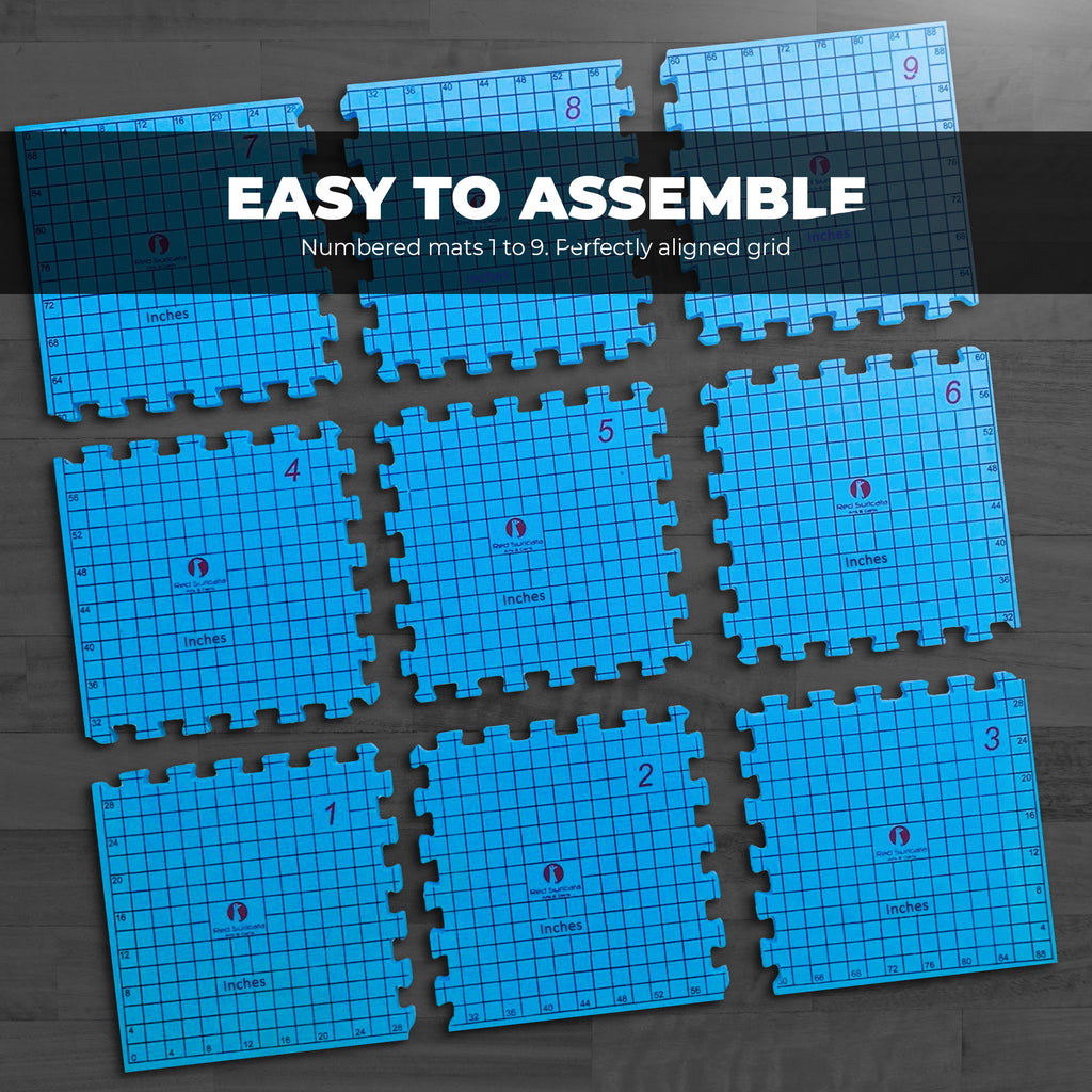 Red Suricata Knit Blocking Bundle – Blocking Mats & Knit Blocking Combs & Adjustable Sock Blockers (CMs Grid)-Blocking Mats-Red Suricata