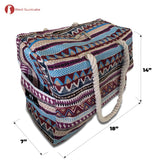 Red Suricata Kiowa Style Large Waterproof Boho Beach Bag with Rope Handles-Bag-Red Suricata