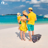 Red Suricata Kiowa Style Large Waterproof Boho Beach Bag with Rope Handles-Bag-Red Suricata