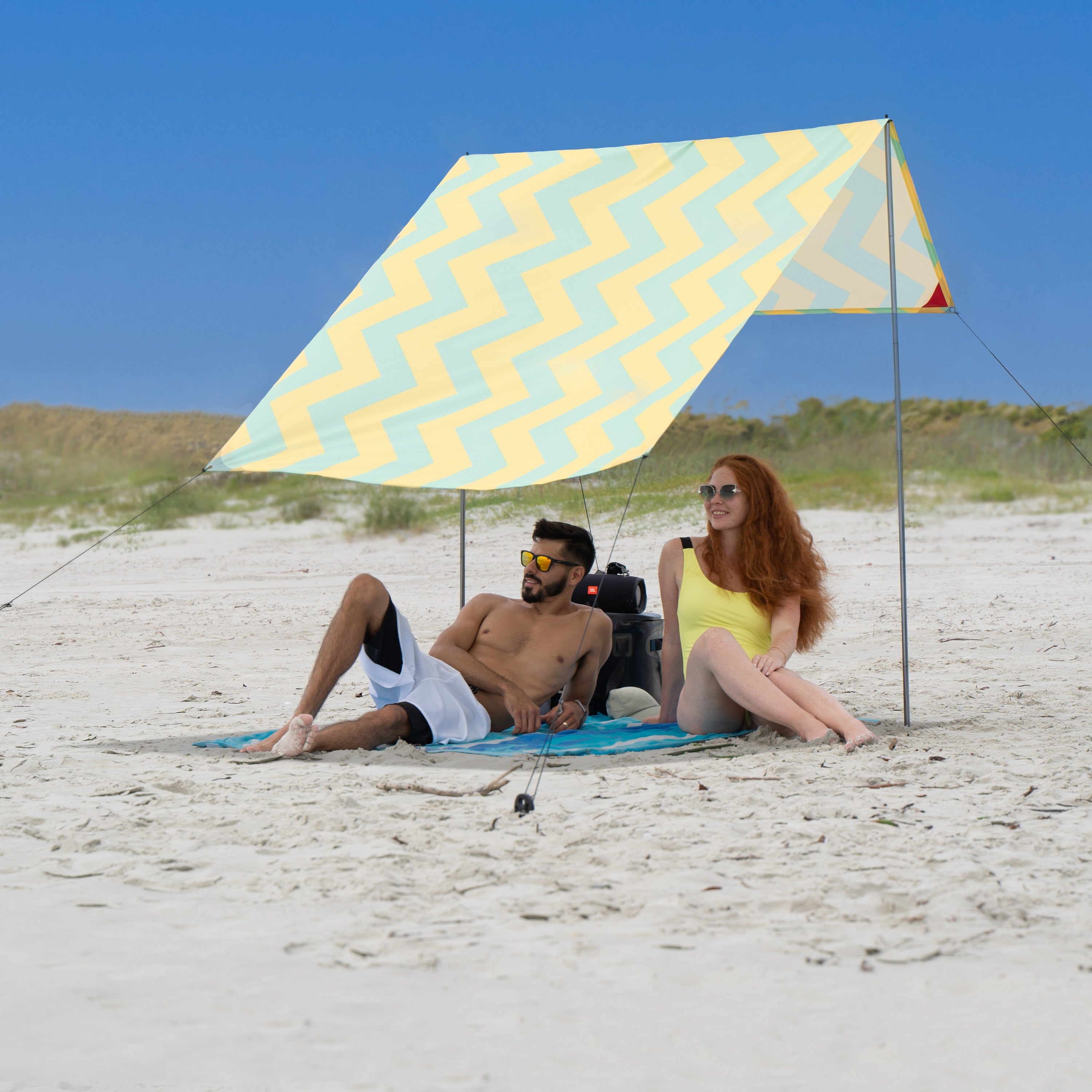 Red Suricata TeePee Beach Tent & Beach Canopy for 1-2 Persons,  UPF50 Sun Beach Shade, Akumal Style Sunshade
