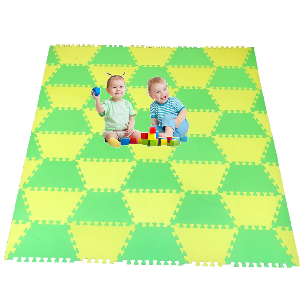 Red Suricata Green & Yellow Hexamat - Play Spot Foam Mat Puzzle Tiles-Red Suricata