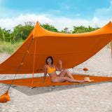 Red Suricata Orange Sand Free Beach Mat Blanket – Compatible with Orange Beach Sun Shade Canopy-Red Suricata