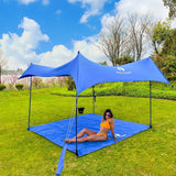 Red Suricata Blue Multi Terrain Sun Shade Canopy Tent Sunshade with sand bags & ground anchor screws