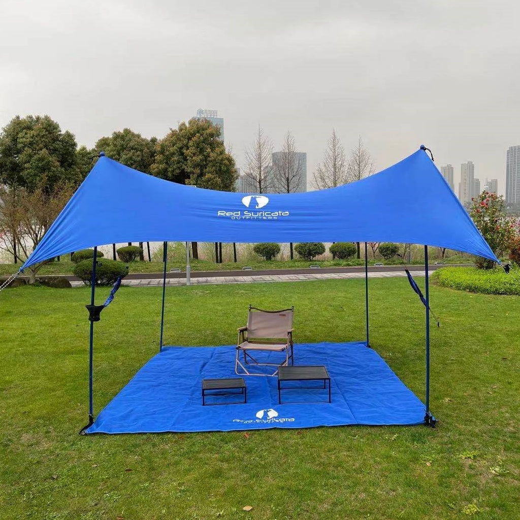 Red Suricata Camping & Beach Table - Folding Portable Lightweight Metal Picnic Table for Outdoors, Camp, Hiking & Trekking (Medium)