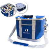Red Suricata Heathered Blue/Grey Collapsible 45can 30L Cooler Bag-Cooler-Red Suricata