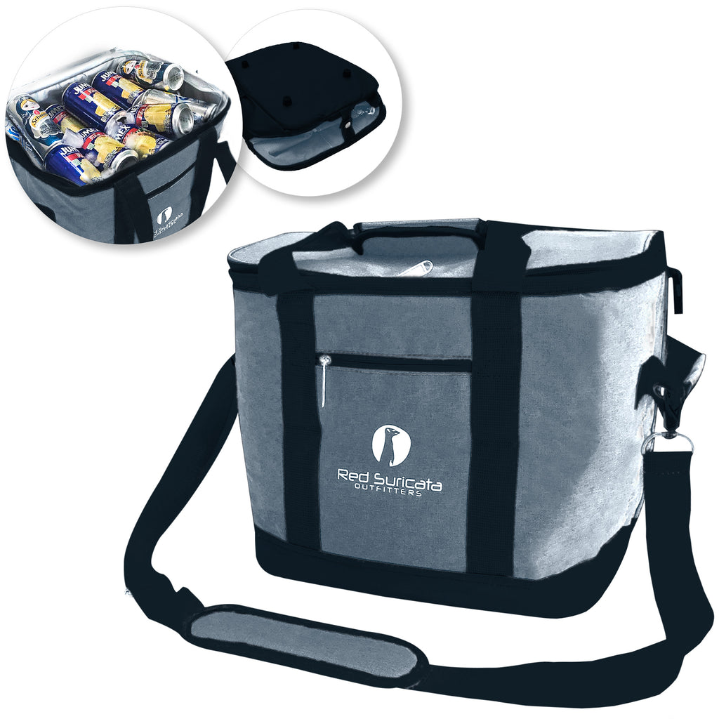 Red Suricata Heathered Grey/Black Collapsible 45can 30L Cooler Bag-Cooler-Red Suricata