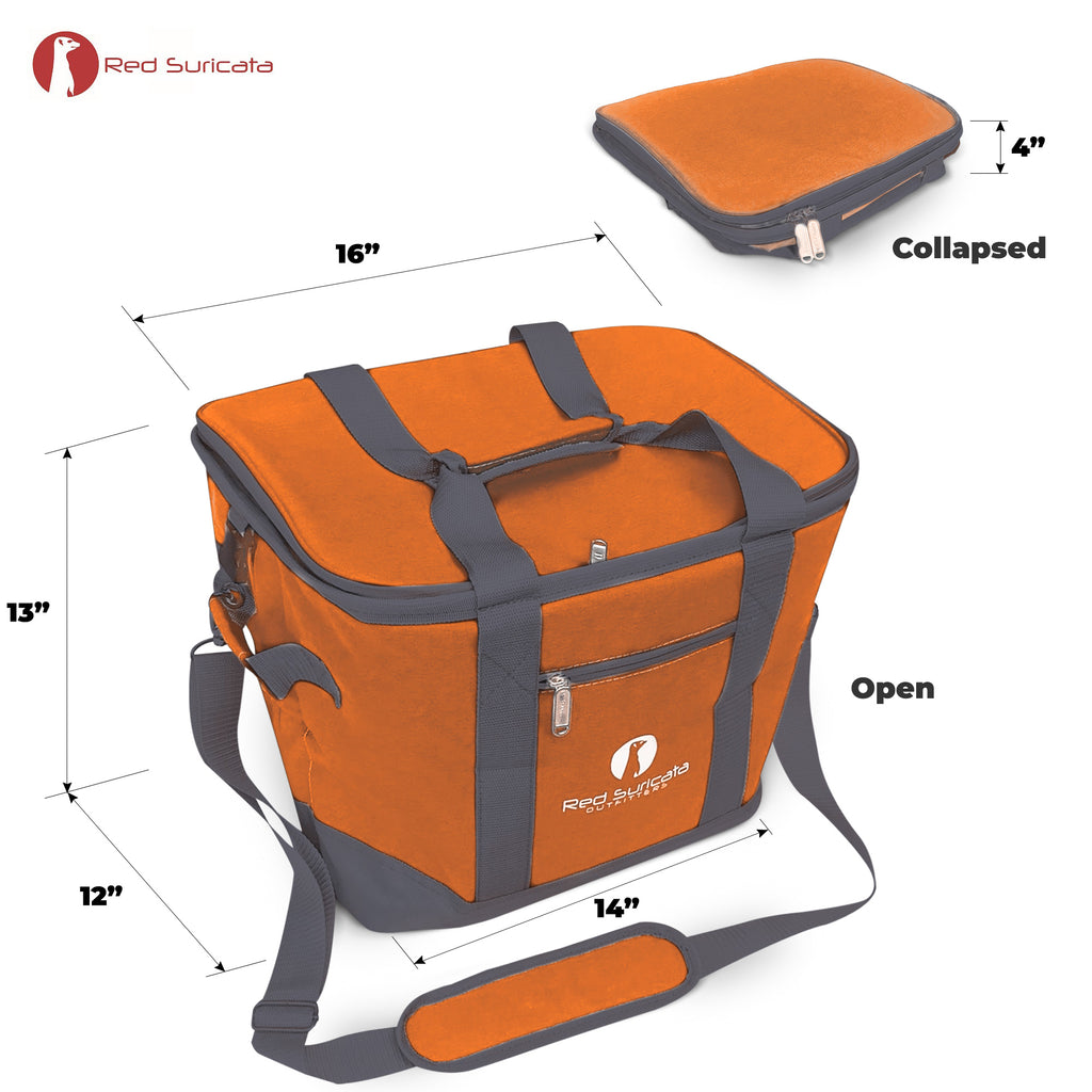 Red Suricata Heathered Orange/Grey Collapsible 45can 30L Cooler Bag-Cooler-Red Suricata