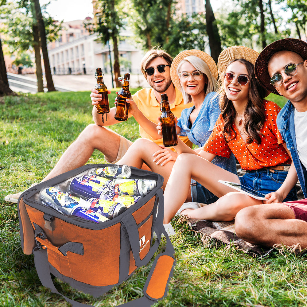 Red Suricata Heathered Orange/Grey Collapsible 45can 30L Cooler Bag-Cooler-Red Suricata