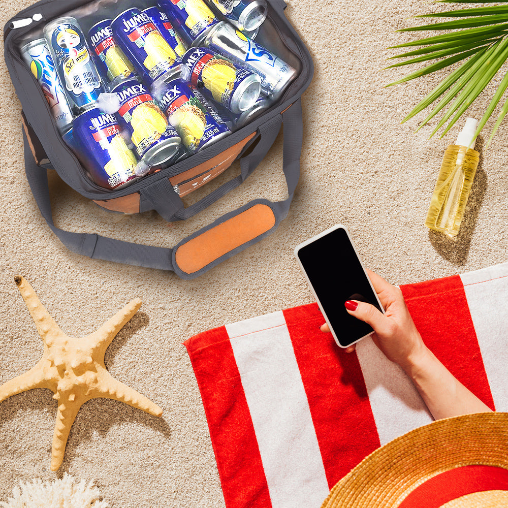 Red Suricata Heathered Orange/Grey Collapsible 45can 30L Cooler Bag-Cooler-Red Suricata