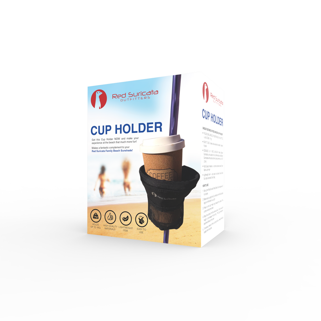 Red Suricata Beverage Holder – Holds one cup, can or bottle - for Family Beach Sun Shade-Accessories-Red Suricata