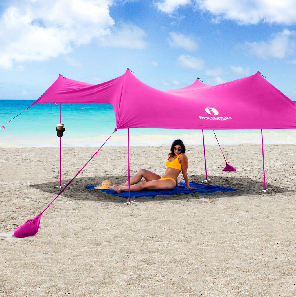 Red Suricata Beverage Holder – Holds one cup, can or bottle - for Family Beach Sun Shade-Accessories-Red Suricata