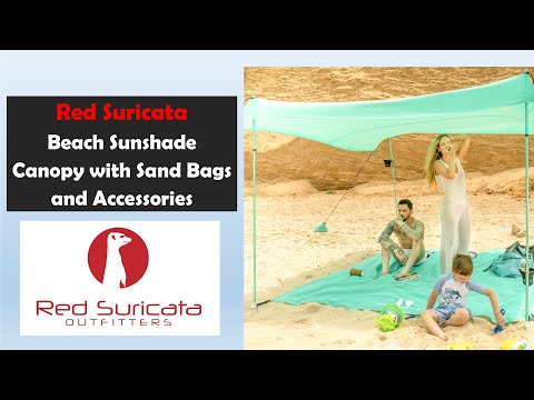 Red Suricata Grey Family Beach Sun Shade Canopy Tent Sunshade with sand anchors