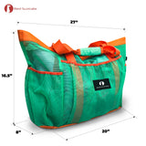 Red Suricata XL Mesh Beach Bag Tote - Turquoise Green & Orange-Bag-Red Suricata