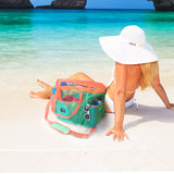 Red Suricata XL Mesh Beach Bag Tote - Turquoise Green & Orange-Bag-Red Suricata