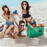 Red Suricata XL Mesh Beach Bag Tote - Turquoise Green & Orange-Bag-Red Suricata