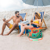 Red Suricata XL Mesh Beach Bag Tote - Turquoise Green & Orange-Bag-Red Suricata