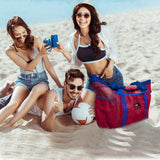 Red Suricata XL Mesh Beach Bag Tote - Red & Blue-Bag-Red Suricata