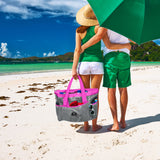 Red Suricata XL Mesh Beach Bag Tote - Grey & Pink-Bag-Red Suricata