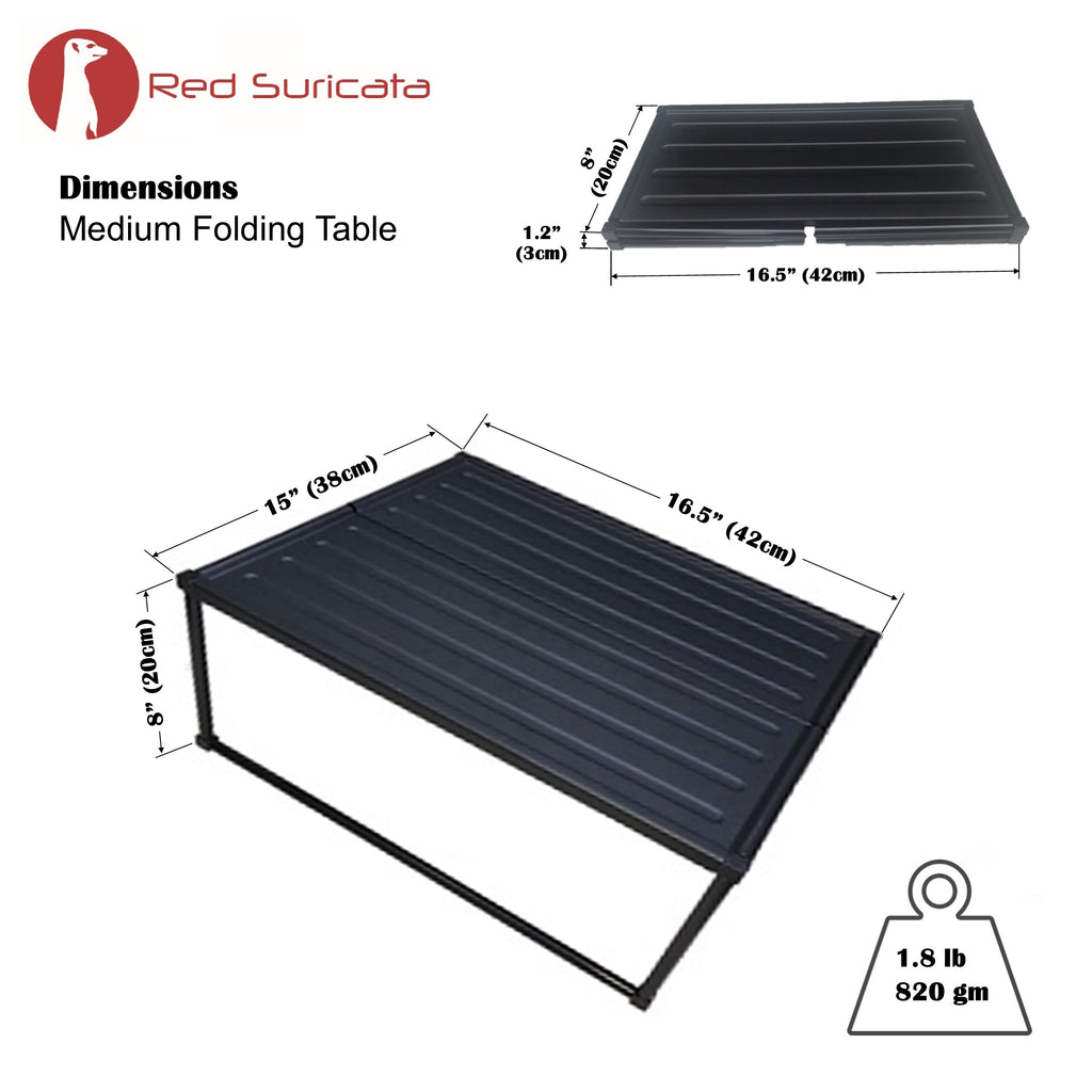 Red Suricata Camping & Beach Table - Folding Portable Lightweight Metal Picnic Table for Outdoors, Camp, Hiking & Trekking (Medium)