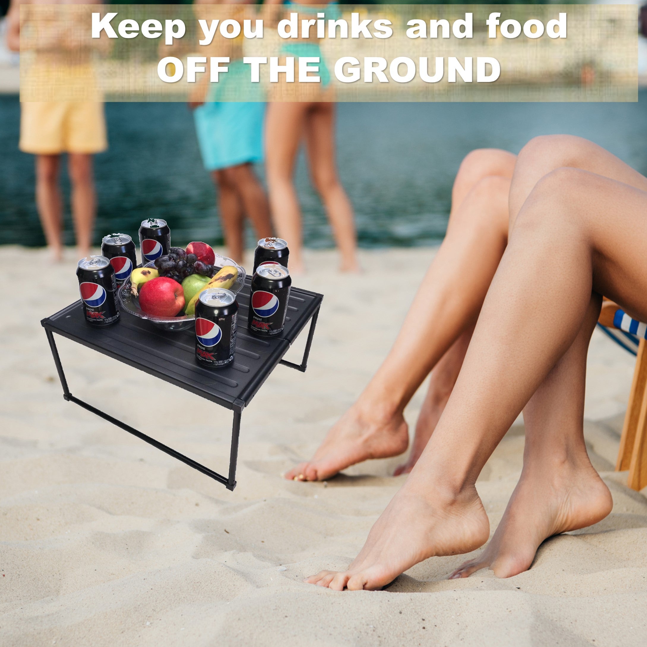 Red Suricata Camping & Beach Table - Folding Portable Lightweight Metal Picnic Table for Outdoors, Camp, Hiking & Trekking (Medium)