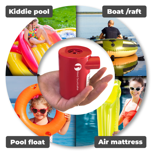 Red Suricata Powerful Little Rechargeable Electric Air Pump for Inflat