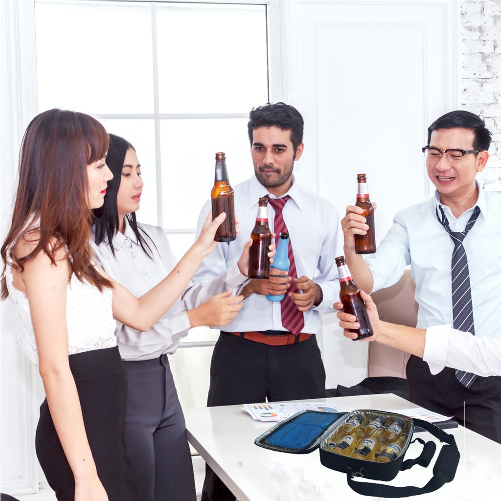 Red Suricata "Business" 10 Can Slim Cooler Bag (Black)-Cooler-Red Suricata