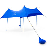 Red Suricata Blue Family Beach Sun Shade Canopy Tent Sunshade with sand anchors-Red Suricata