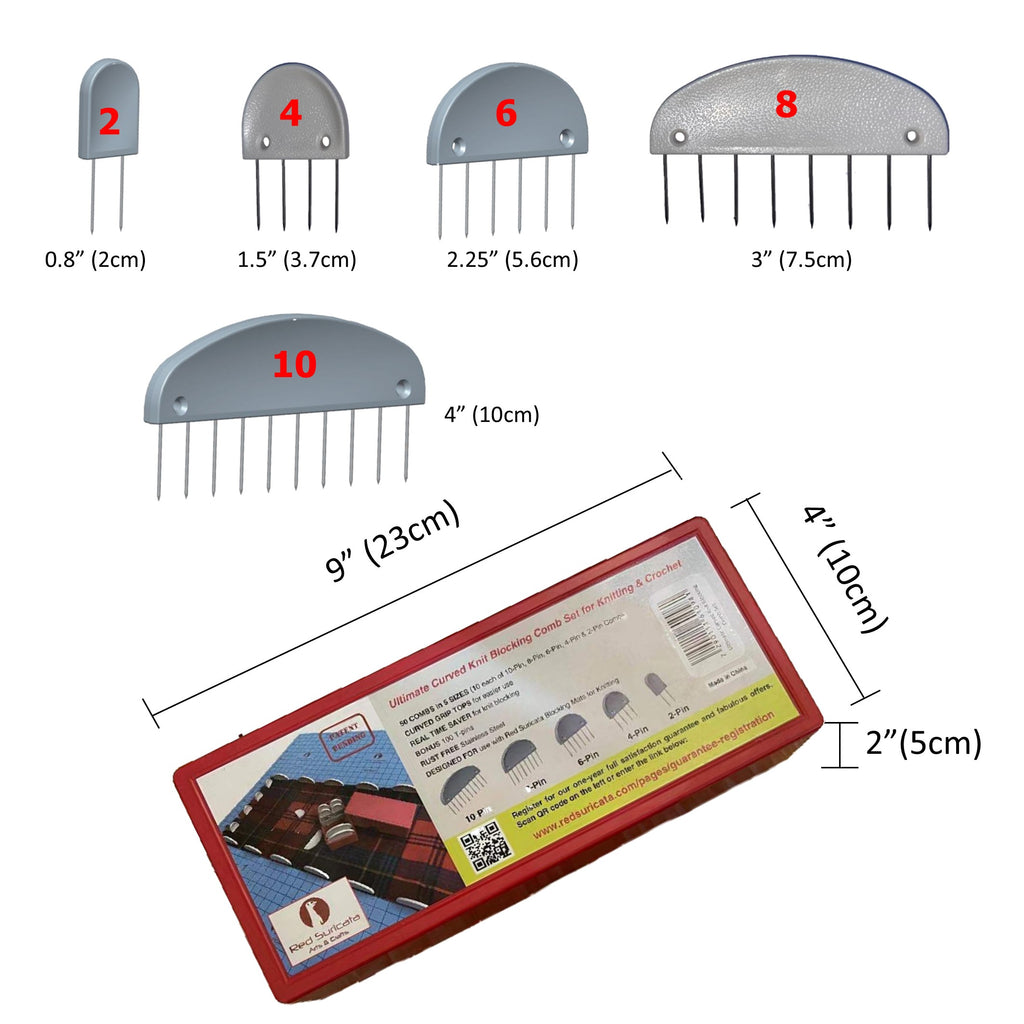 Red Suricata Knit Blocking Bundle – Blocking Mats & Knit Blocking Combs &  Adjustable Sock Blockers (CMs Grid) 