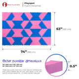Red Suricata Blue & Pink Hexamat - Play Spot Foam Mat Puzzle Tiles-Red Suricata