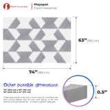 Red Suricata White & Grey Hexamat - Play Spot Foam Mat Puzzle Tiles-Red Suricata