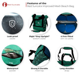 Red Suricata Turquoise Combo Mesh Beach Bag Tote & Cooler including 4 ice packs-Bag-Red Suricata