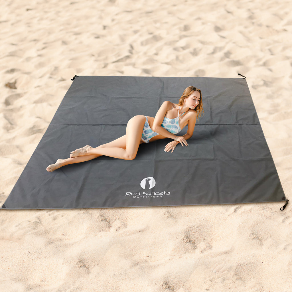 Red Suricata Grey Sand Free Beach Mat Blanket – Compatible with Grey B