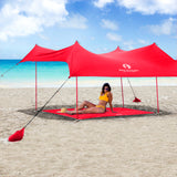 Red Suricata Red Sand Free Beach Mat Blanket – Compatible with Red Beach Sun Shade Canopy-Red Suricata