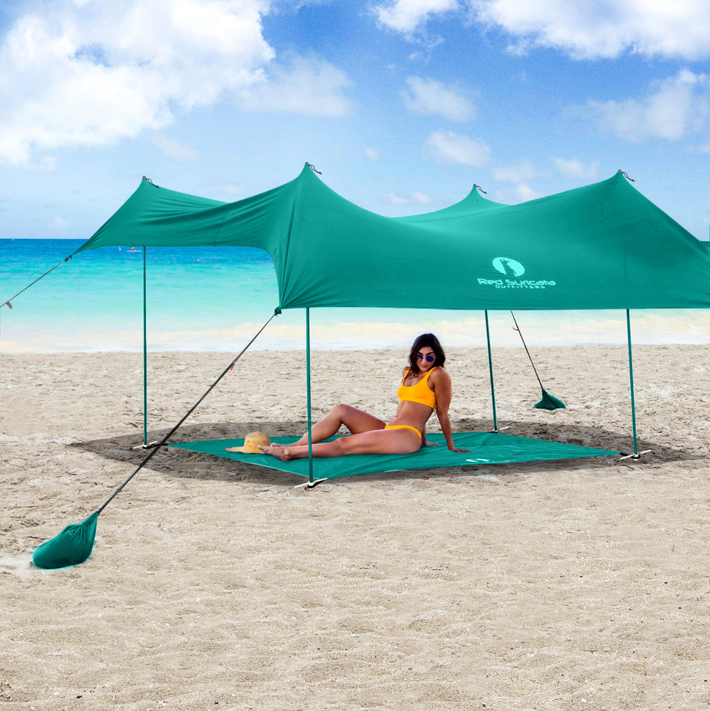 Red Suricata Turquoise Sand Free Beach Mat Blanket – Compatible with T