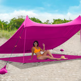 Red Suricata Pink Sand Free Beach Mat Blanket – Compatible with Pink Beach Sun Shade Canopy-Red Suricata