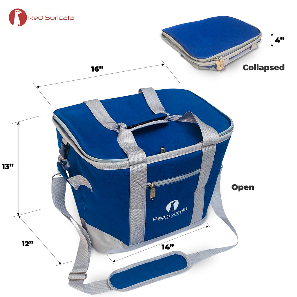 Red Suricata Heathered Blue/Grey Collapsible 45can 30L Cooler Bag-Cooler-Red Suricata