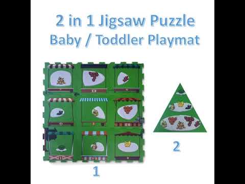 Red Suricata 2 in 1 Baby Play mat - Fruit Market Puzzle for toddlers & infants-Red Suricata