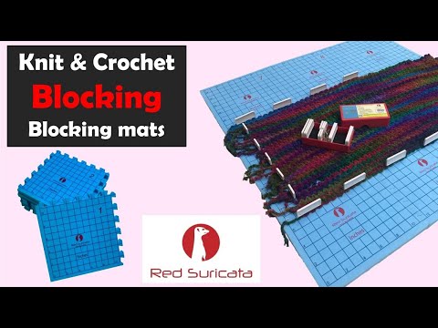 Red Suricata Blocking Mats for Knitting - Crochet Blocking Boards (Inches Grid)