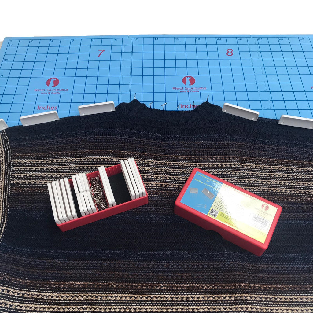 Red Suricata Knit Blocking Combs – 2-Pack of Set of 25 Combs + Extra 100 T-pins-Knit Blockers-Red Suricata