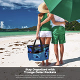 Red Suricata XL Mesh Beach Bag Tote - Celeste Blue & Grey-Bag-Red Suricata