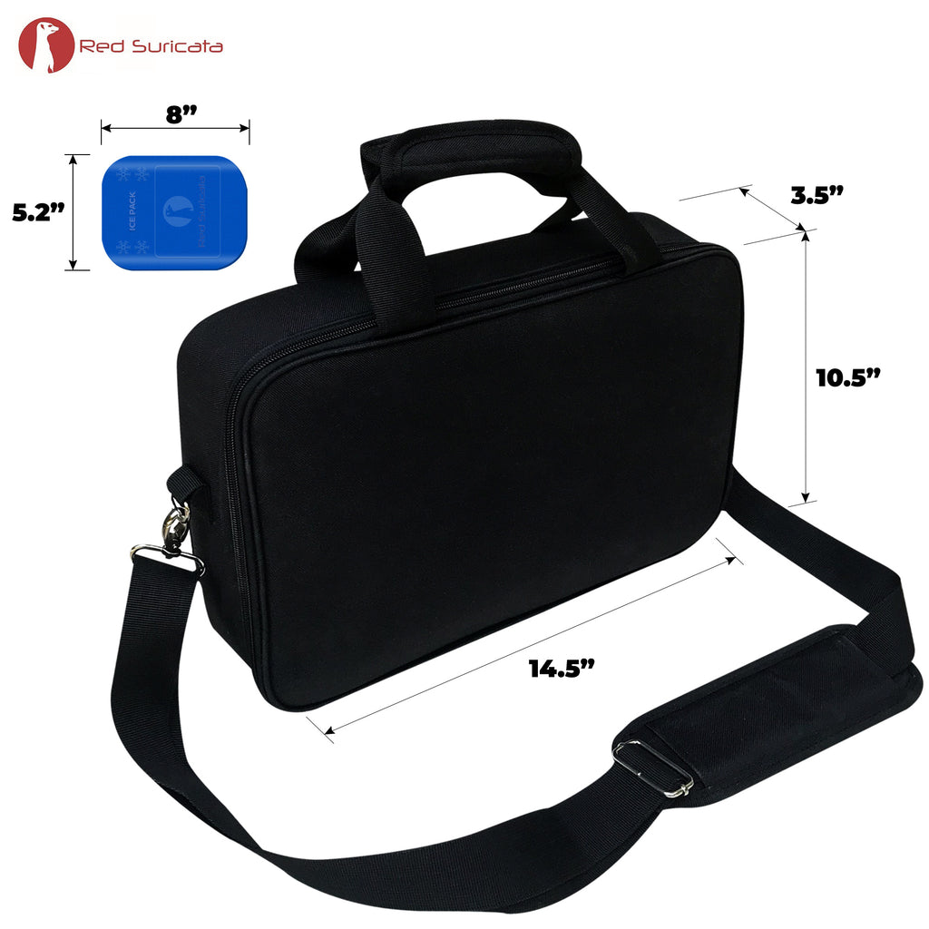 Red Suricata "Business" 10 Can Slim Cooler Bag (Black)-Cooler-Red Suricata