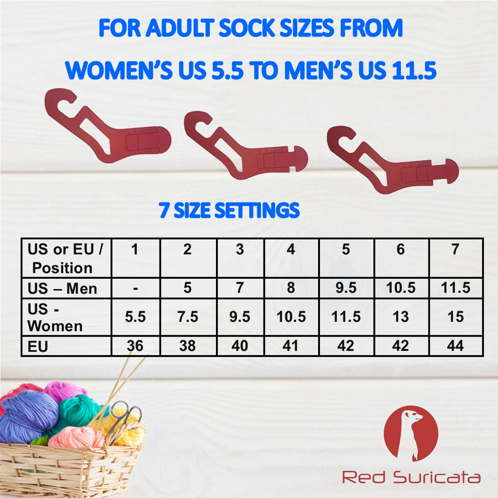 Red Suricata Adjustable Size Sock Blockers - 2 Pairs (4 units) of Sock